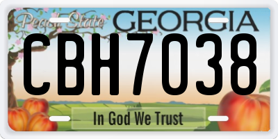 GA license plate CBH7038