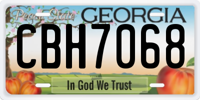 GA license plate CBH7068