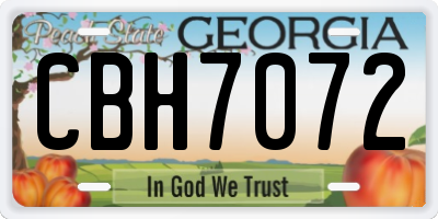 GA license plate CBH7072