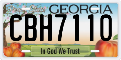 GA license plate CBH7110
