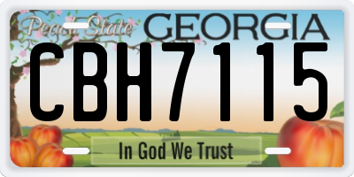 GA license plate CBH7115