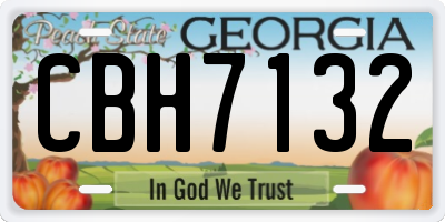 GA license plate CBH7132