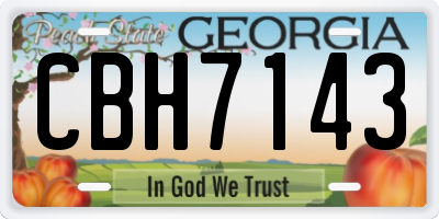 GA license plate CBH7143