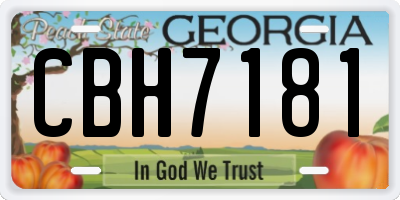 GA license plate CBH7181
