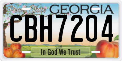 GA license plate CBH7204
