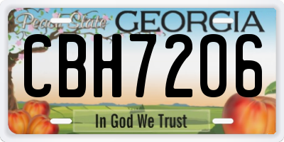 GA license plate CBH7206