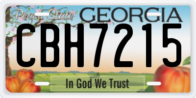 GA license plate CBH7215