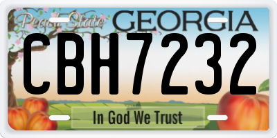 GA license plate CBH7232
