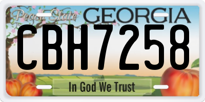 GA license plate CBH7258