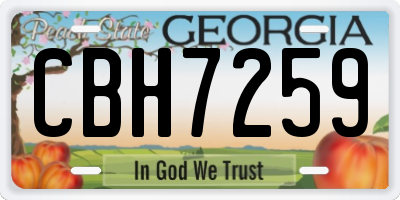 GA license plate CBH7259