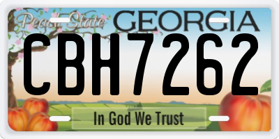 GA license plate CBH7262