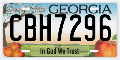GA license plate CBH7296