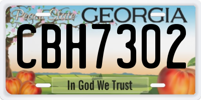 GA license plate CBH7302
