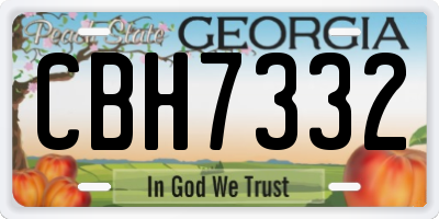 GA license plate CBH7332