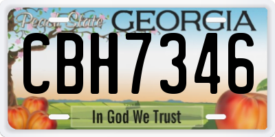 GA license plate CBH7346