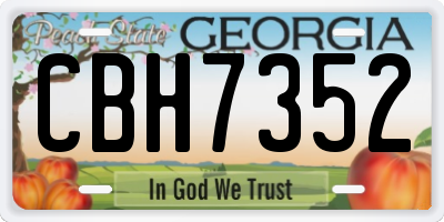 GA license plate CBH7352