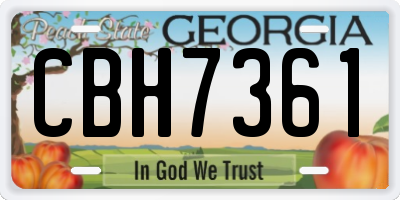 GA license plate CBH7361