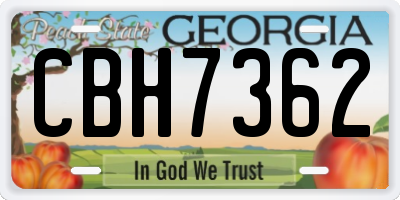 GA license plate CBH7362