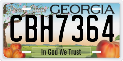 GA license plate CBH7364