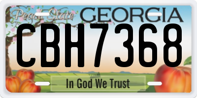 GA license plate CBH7368