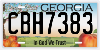 GA license plate CBH7383