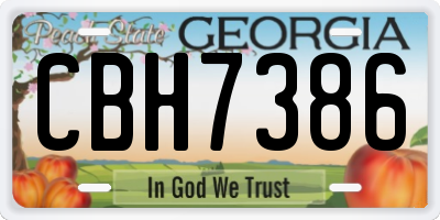 GA license plate CBH7386