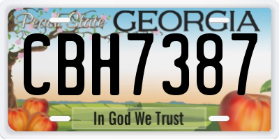 GA license plate CBH7387