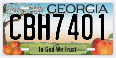 GA license plate CBH7401