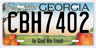 GA license plate CBH7402