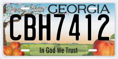GA license plate CBH7412