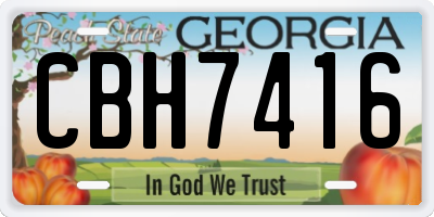 GA license plate CBH7416