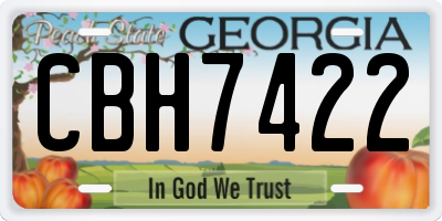 GA license plate CBH7422