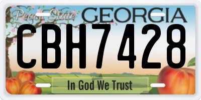 GA license plate CBH7428