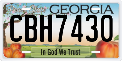 GA license plate CBH7430