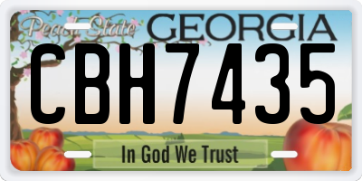 GA license plate CBH7435