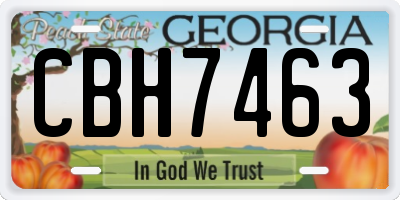 GA license plate CBH7463