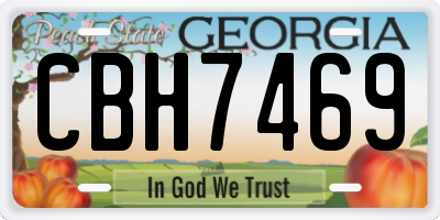 GA license plate CBH7469