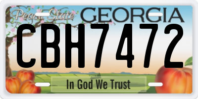 GA license plate CBH7472