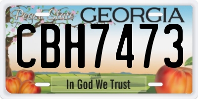 GA license plate CBH7473