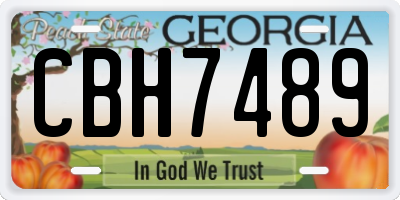 GA license plate CBH7489