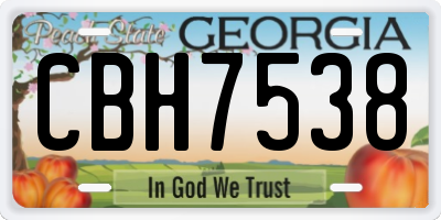 GA license plate CBH7538
