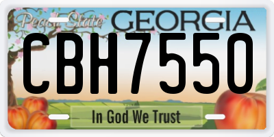 GA license plate CBH7550
