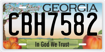 GA license plate CBH7582