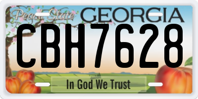 GA license plate CBH7628