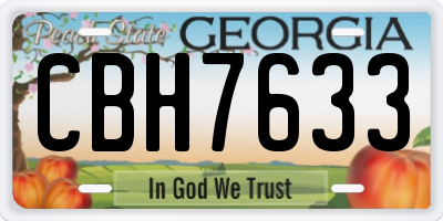 GA license plate CBH7633