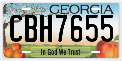 GA license plate CBH7655