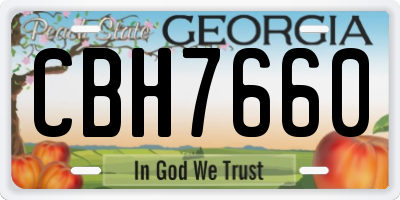 GA license plate CBH7660