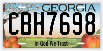 GA license plate CBH7698