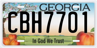 GA license plate CBH7701