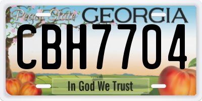 GA license plate CBH7704